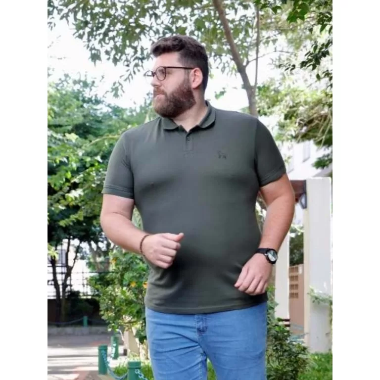 Camiseta Polo Bordada Plus Size Revanche 113895