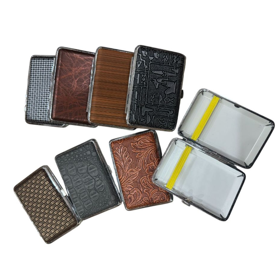 Carteira Estojo De Bolsa Metal E Couro Sintético