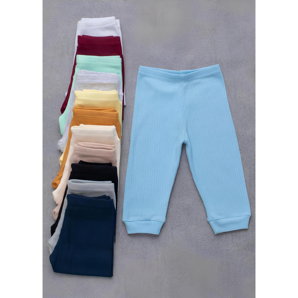 Kit 6 Mijão Calça Bebê em Malha Canelada 100% Algodão – Liso (RN/P/M/G)