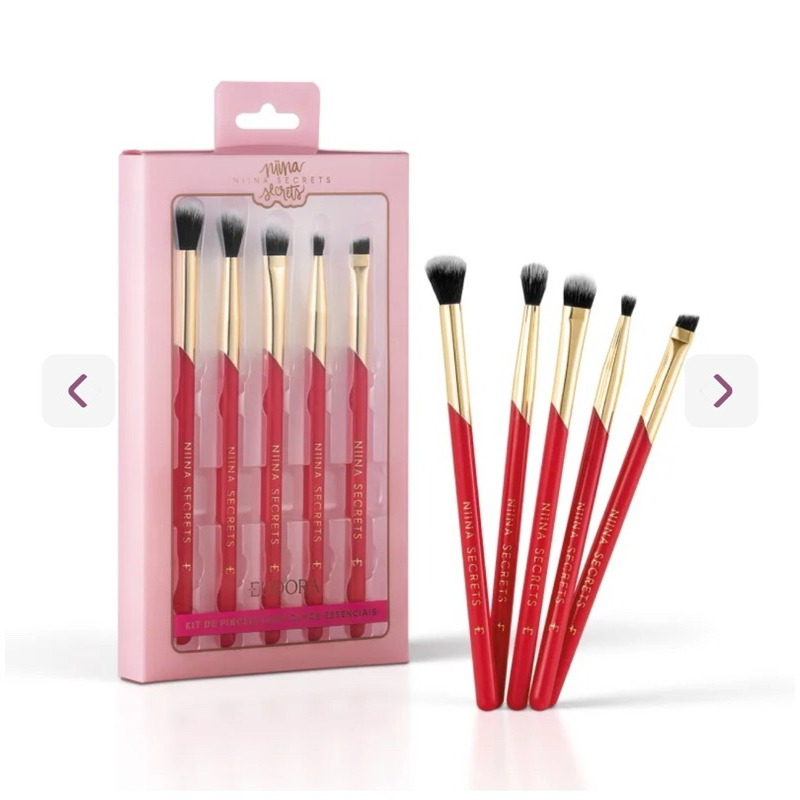 Kit de Pincéis para Olhos Essenciais Niina Secrets Eudora Promoção