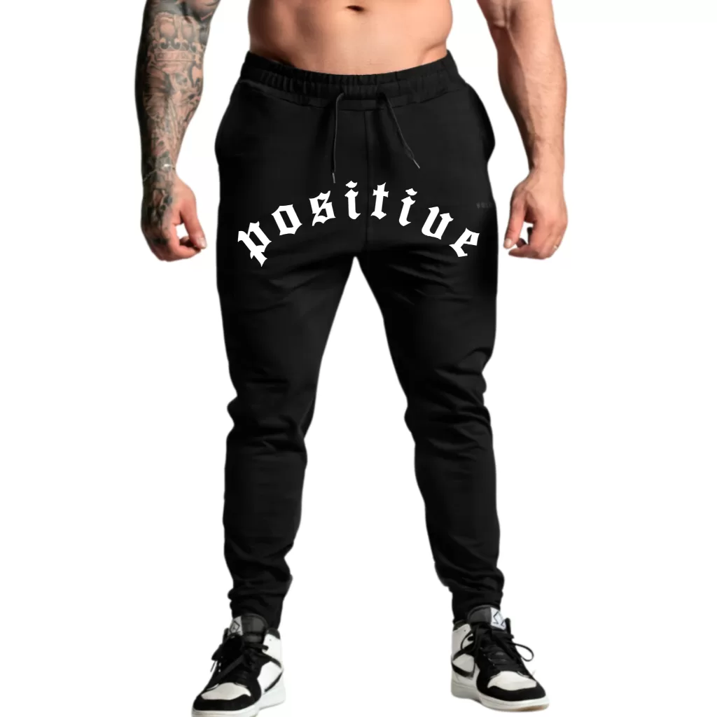 Calça Academia Masculina Treino Gym Moletom Suplementos Slim Confortável Positive