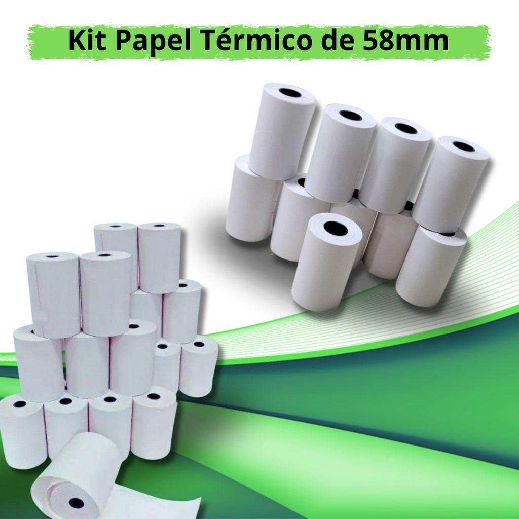 Papel para Mini Impressora 58mm  Bobina Térmica Compatível com Máquina de Cartão