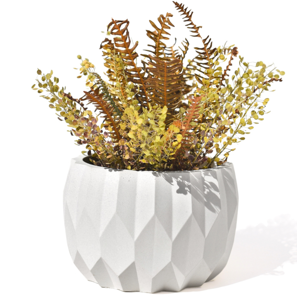 Vaso Artesanal Losangos P Artesanal 5×7,5cm em Cimento