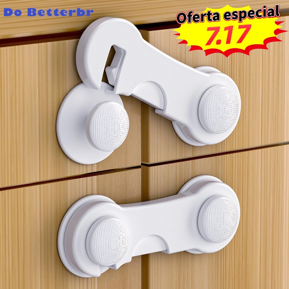 Kit 10/20 Travas Para Gaveta Porta Armário Segurança Bebê – Opção de cores
