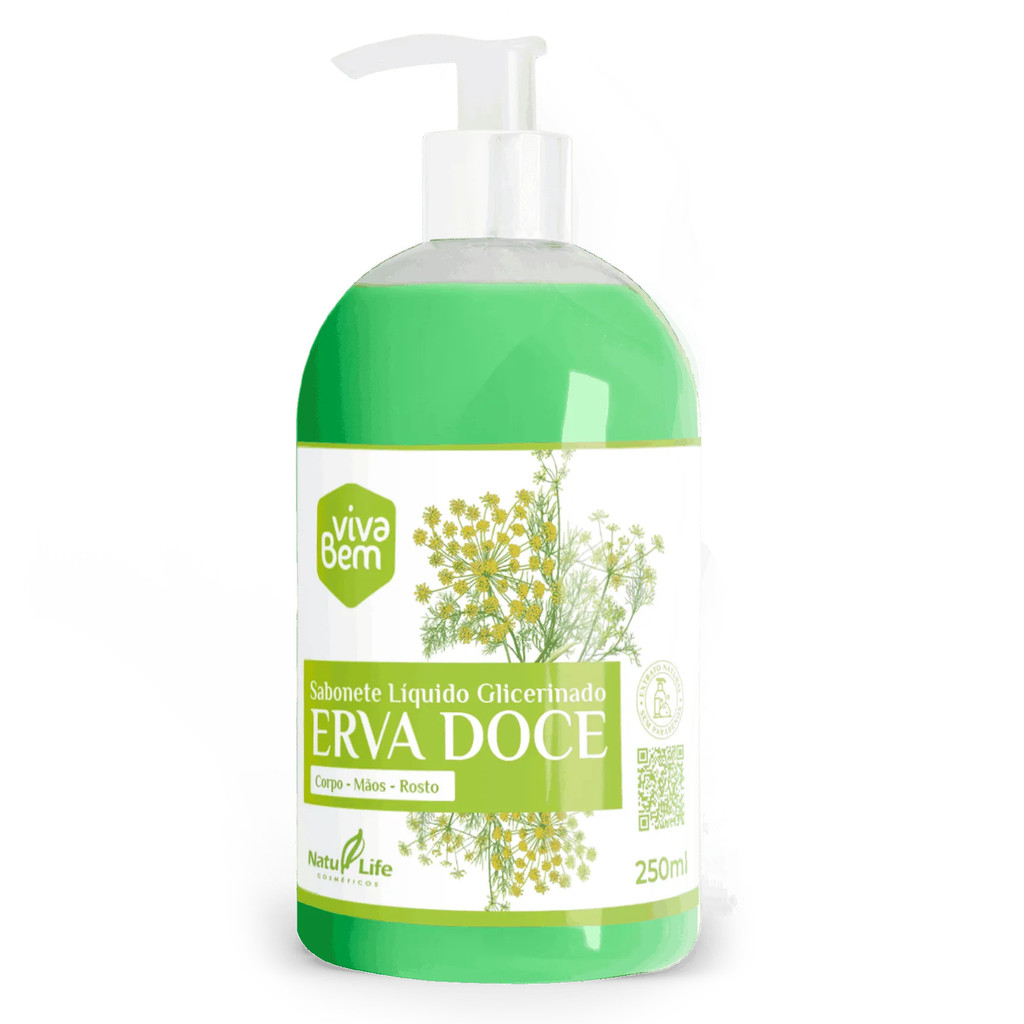 Sabonete Líquido Glicerinado Erva Doce – NATULIFE 250ML