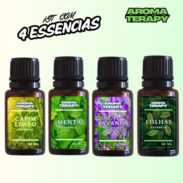 Kit com 4 Essências Hidrossolúveis Para Umidific