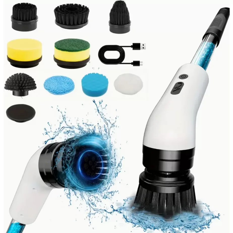 Escova De Limpeza Elétrica 9 em 1 Giratória Com Dispenser de Sabão Usb Multi Funções Acompanha Cabo