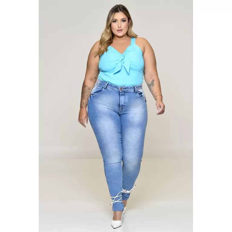 Cropped Plus Size Azul