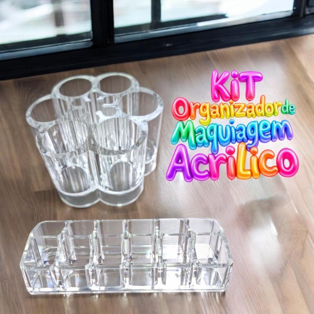 Kit Organizador de Batons em Acrílico – Suporte Prático e Elegante para Seus Cosméticos