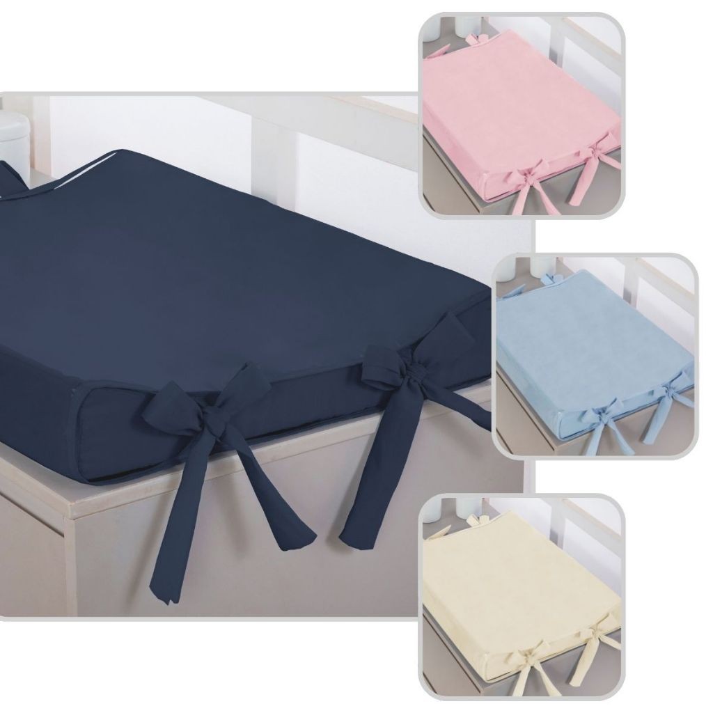 Trocador Americano Anatômico Cômoda Bebê 55X40 Impermeável Plastificado Menina Menino Cores lisa Azu