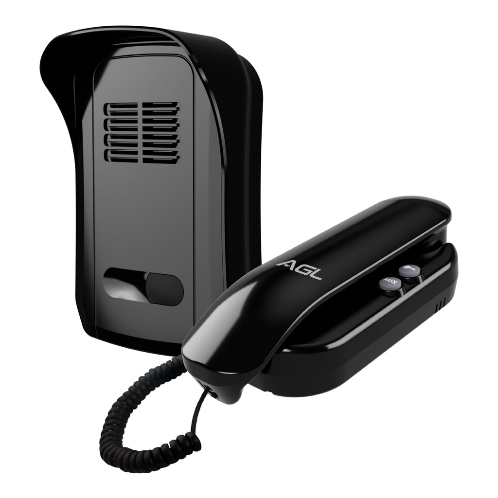 Kit porteiro eletrônico P10x Wifi residencial preto AGL