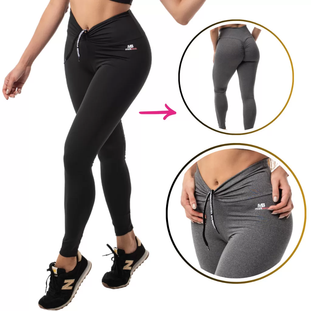 kiT 2 Calça Legging Feminina Cintura Alta Suplex Levanta Bumbum Zero Transparência Fitness Academia