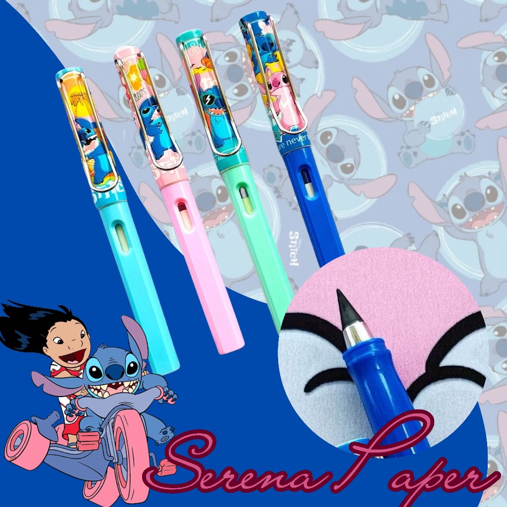 LÁPIS INFINITO STITCH COM BORRACHA / PAPELARIA FOFA KAWAII / MATERIAL ESCOLAR