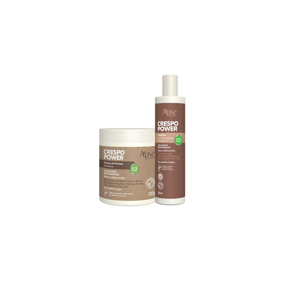 Kit Creme de Pentear 500g E Gelatina 500ml Crespo Power