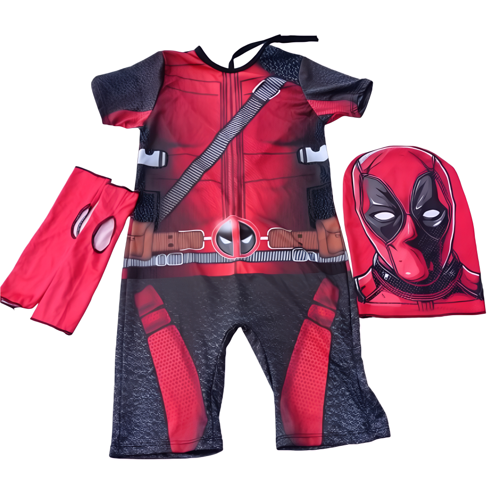 Fantasia Infantil Juvenil Super Heróis Com mascara Festa Aniversario Halloween Dead Pool