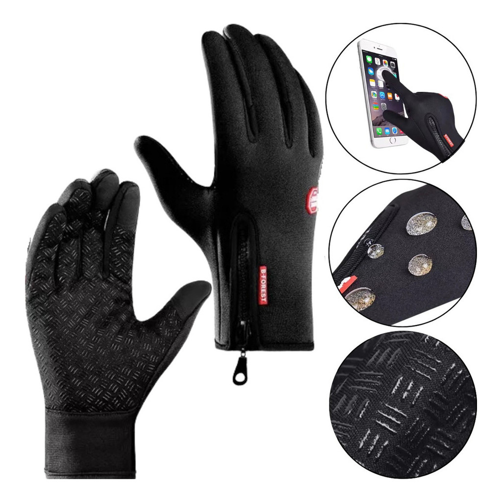 Luva Térmica Touch Screen p/ Moto e Bike Resistente a Água