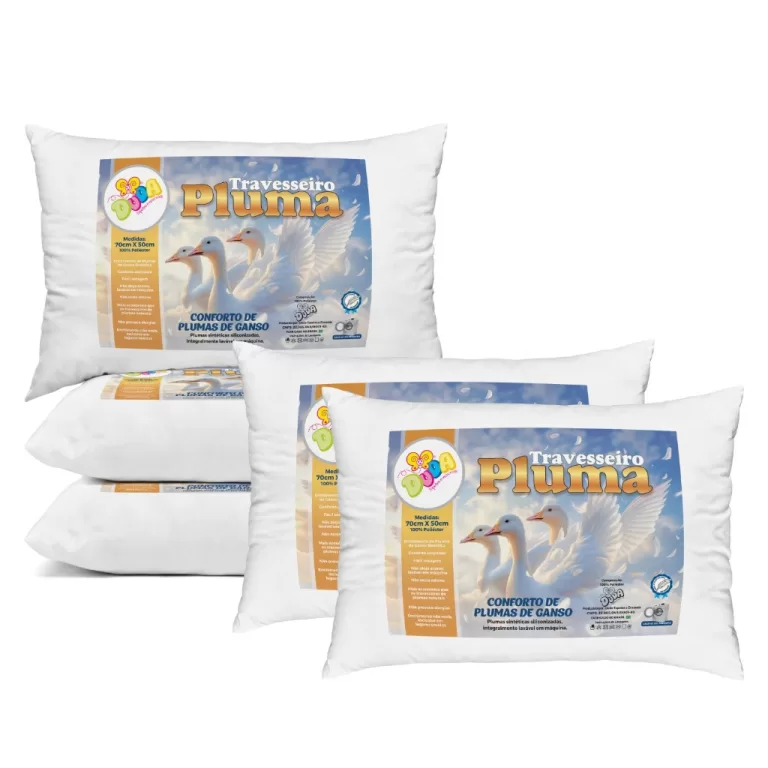 Kit 4 Travesseiro Pluma de Ganso Confortavel e Mac