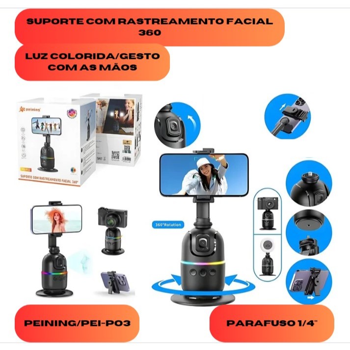 Estabilizador com Suporte para celular e rastreame