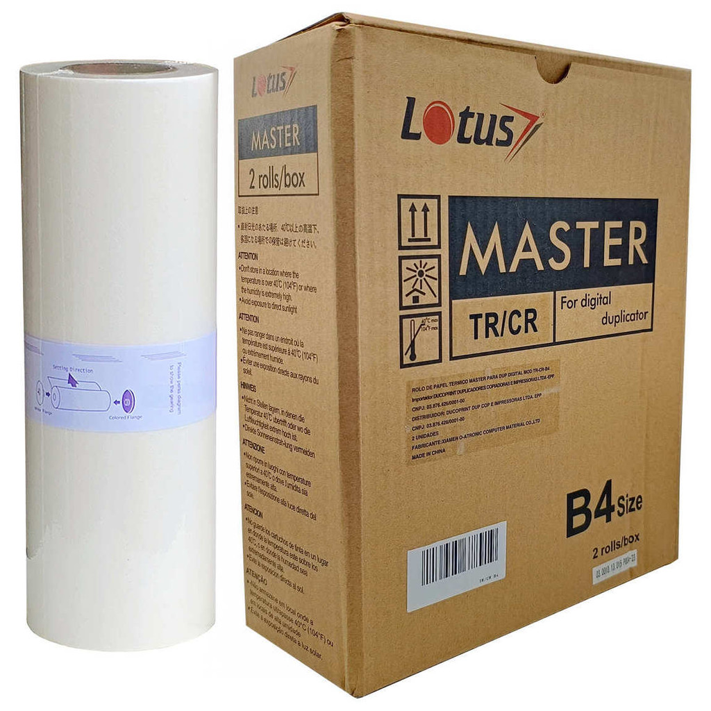 Master Térmico TR/CR B4 270mm x 93m Lotus Compatível c/ Duplicador Digital Riso CR1600 CR1630 1 Rolo