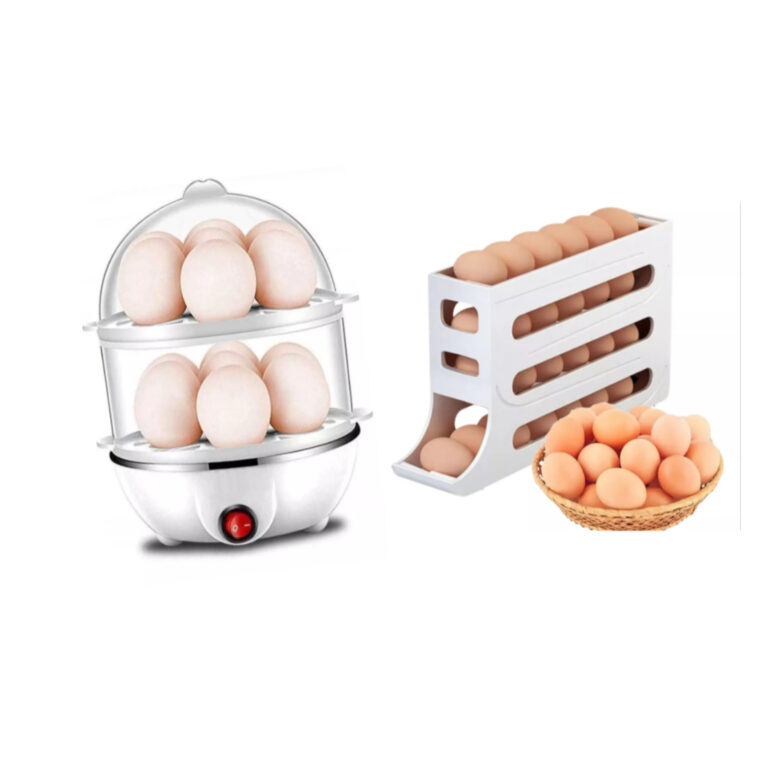 Kit Porta Ovos Organizador + Cozedor de Ovos Elét