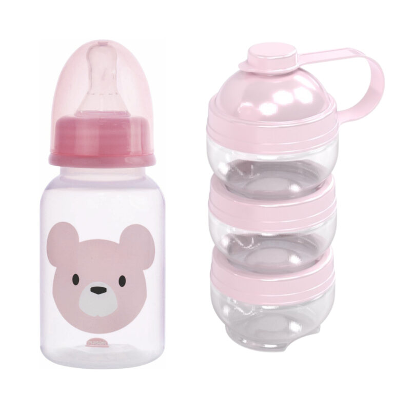 Kit Mamadeira Anticólica 150ml e Dosador De Leite