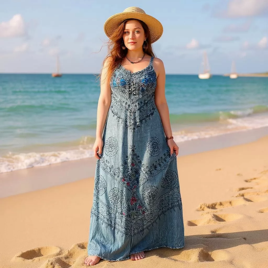 Vestido Indiano Estonado Longo Boho