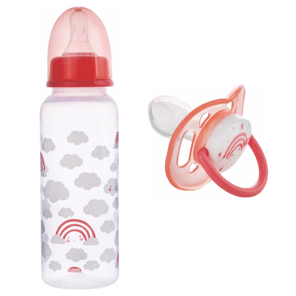 Kit Mamadeira 250ml e Chupeta Infantil Anticólica Baby