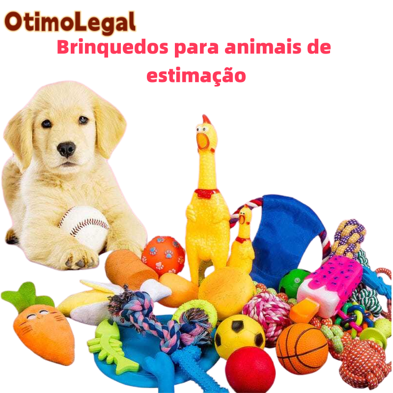 Kit 10/6 Brinquedos Mordedores Cachorro Filhote Anti-stress Pet Ranger os dentes Limpeza da boca