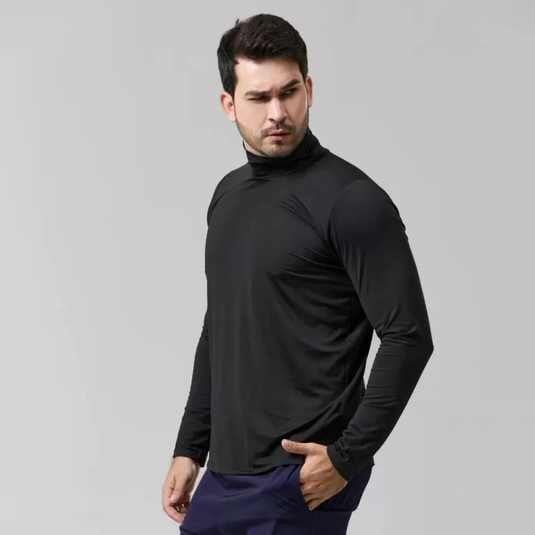 Blusa Masculina Manga Longa Gola Alta  Malha Fluit