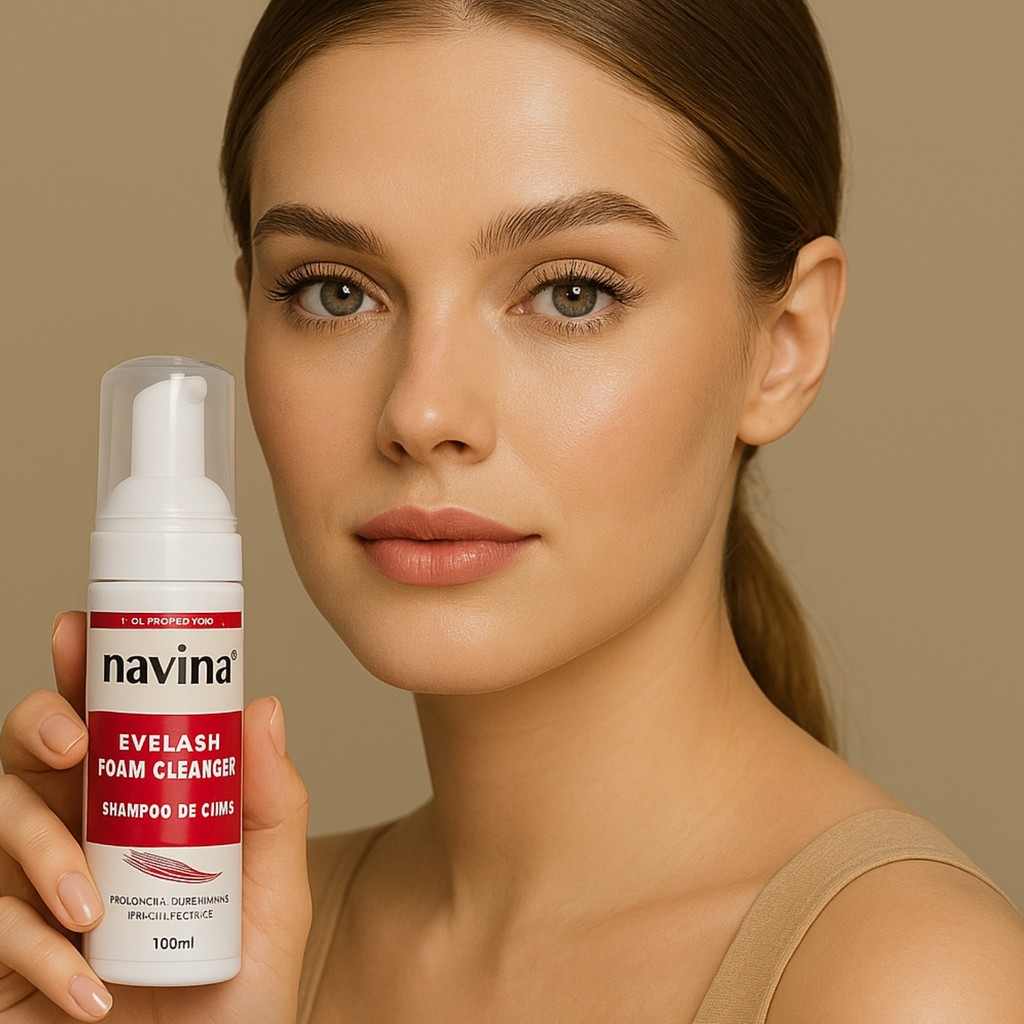 Shampoo para Cílios Navina Espuma Higienizador Extensão e Alongamento Cílios 100ml ENVIO IMEDIATO