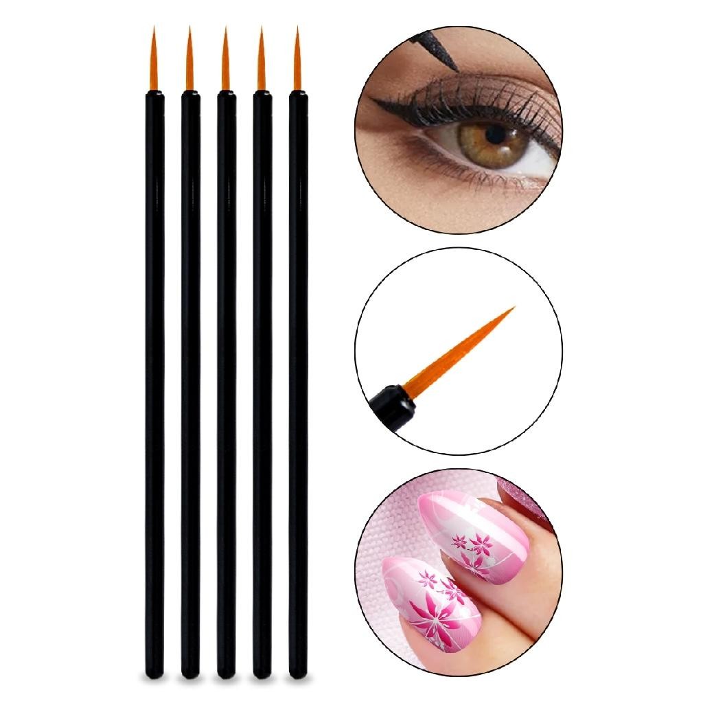 Kit 50 Pincéis Ponta Fina Delineado Make Olho Decoração Unha Maquiagem Nail Art