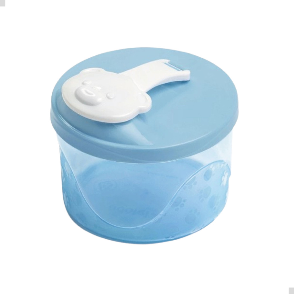 PORTA LEITE EM PO C/ 3 COMPARTIMENTOS P NENEN AZUL DOSADOR DE LEITE BEBE COMIDINHA RECIPIENTE COMIDA