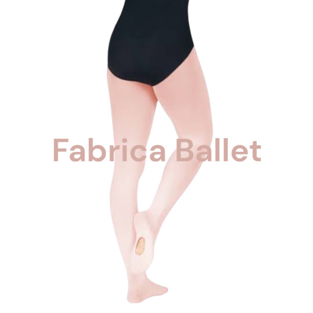 Meia Calça Ballet Dança Jazz Conversível Suplex Fio 80 Adulto Infantil Rosa Salmão Branco Bege