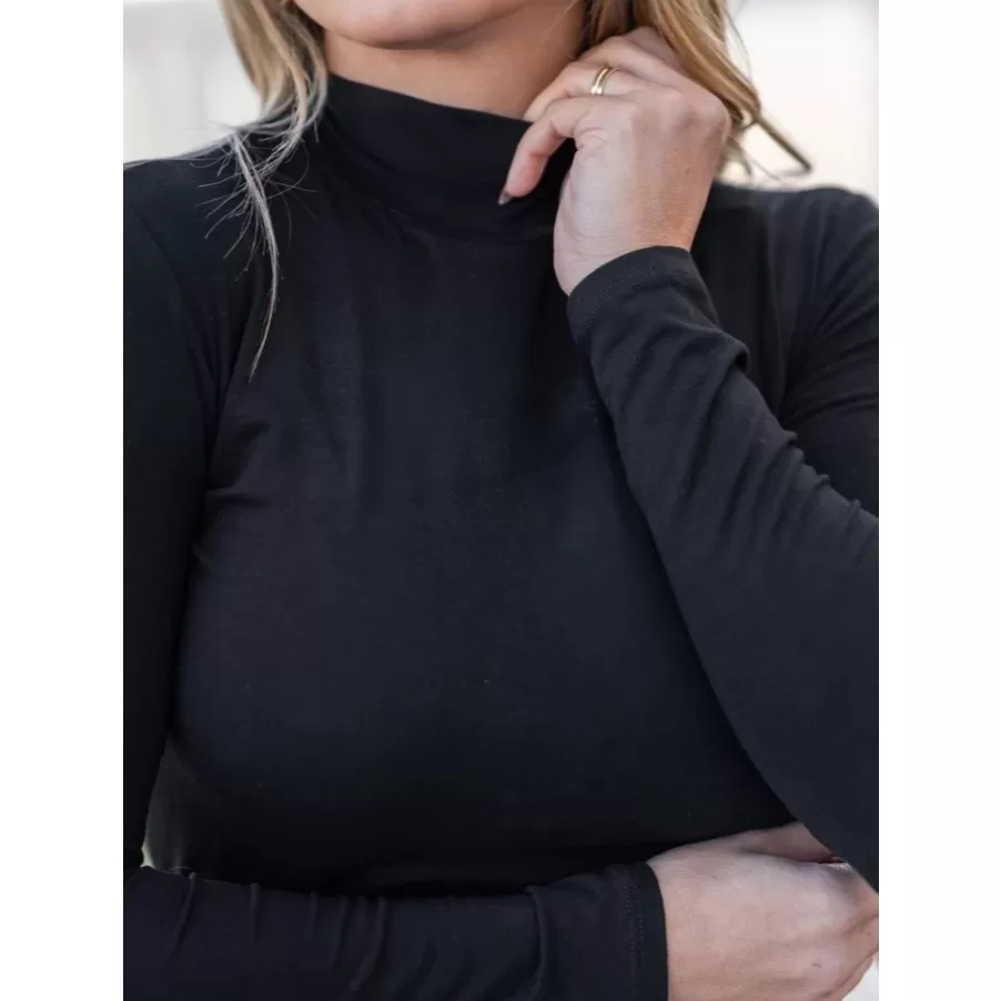 Blusa Feminina Gola Alta Segunda Pele Manga Longa  Modelo Cacharrel