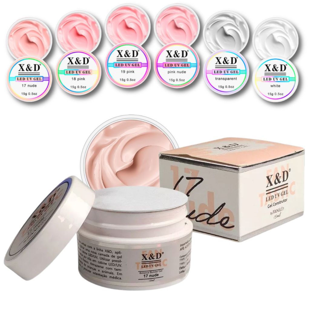 Gel XEd ORIGINAL 15g Led Uv Gel para Unhas Xd Profissional Acrigel Alongamento Xed com Nota Fiscal