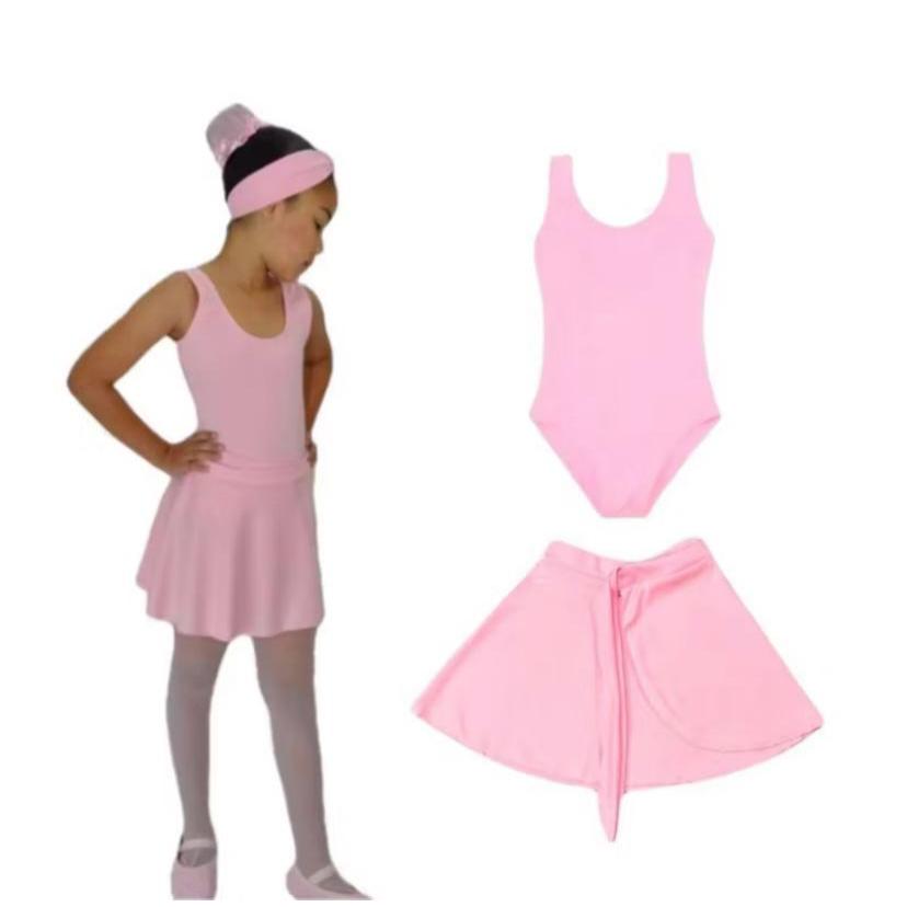 Kit Ballet 2 Itens (Collant Regata + Saia  Transpassada) ROSA