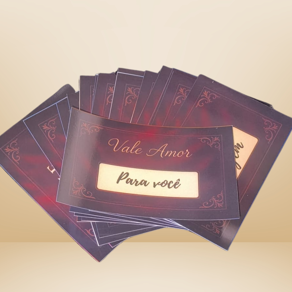 Vale do Amor 15 Cartões no Papel Glossy 230g  Presente Perfeito