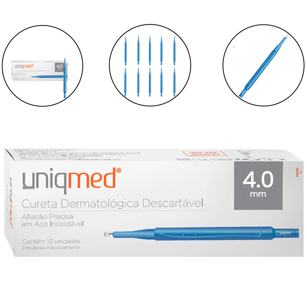 Punch Para Biopsia 4.0MM Caixa C/ 10 Unidades UNIQMED