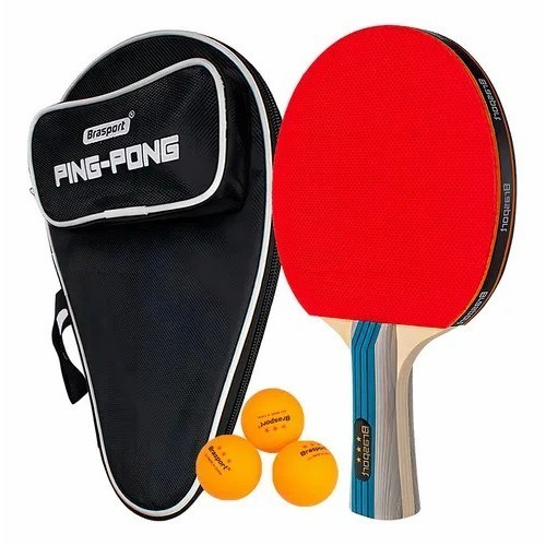 Kit Raquete profissional + 3 bolinha de Ping Pong 