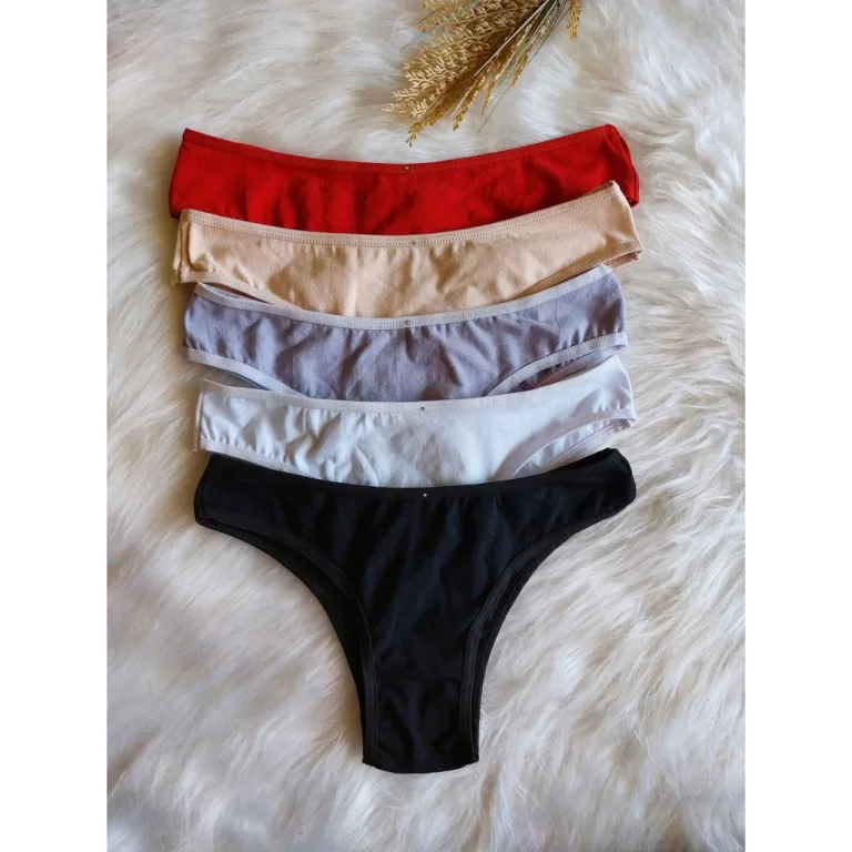 Kit 5 Calcinha Tanga em Algodão Confortável com 