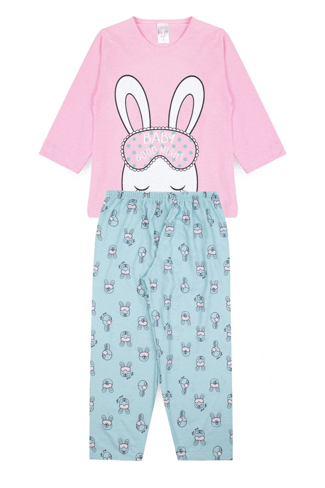 Pijama Infantil Feminino Inverno Coelho – He
