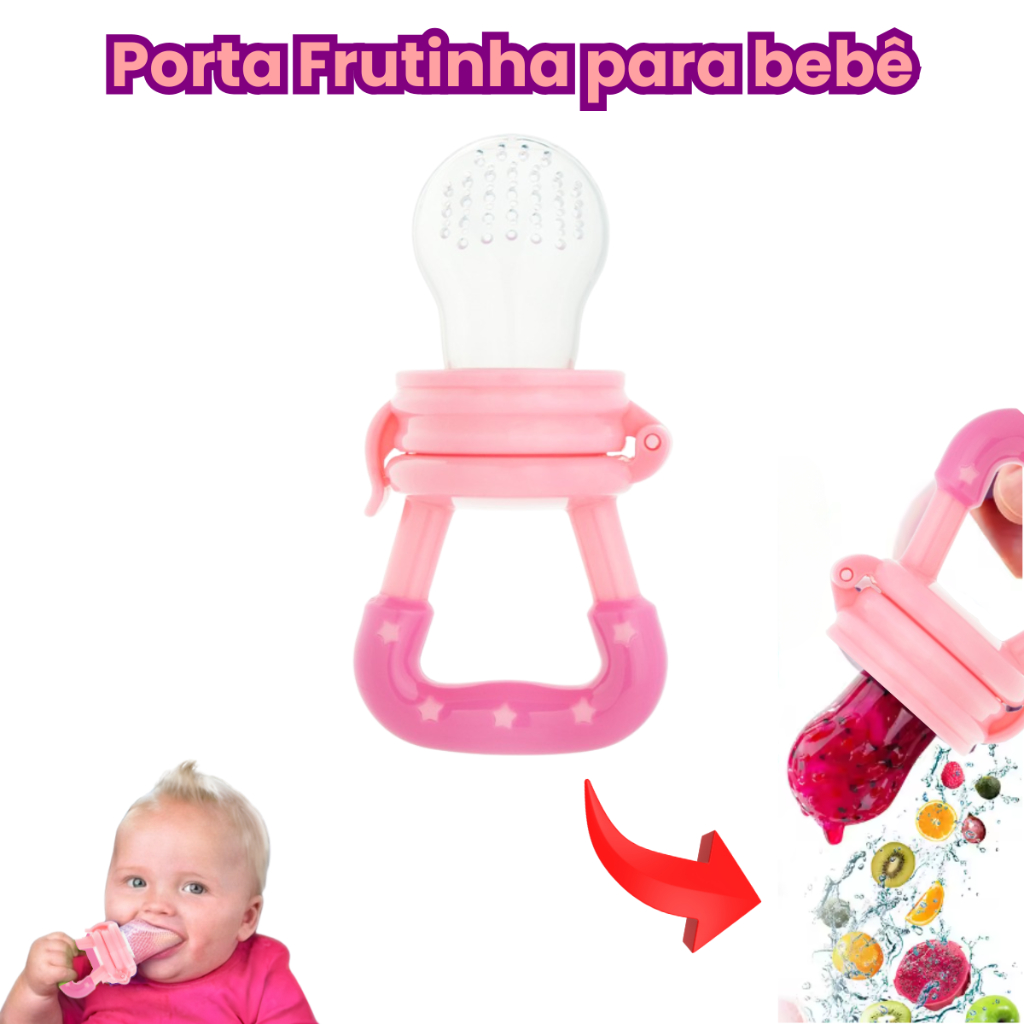 Kit 2x Porta Frutinha para bebê Alimentador Infantil Antiengasgo ENVIO IMEDIATO