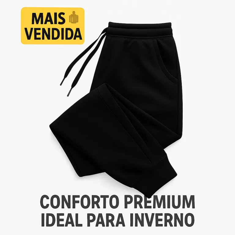 Calça moletom masculina adulta