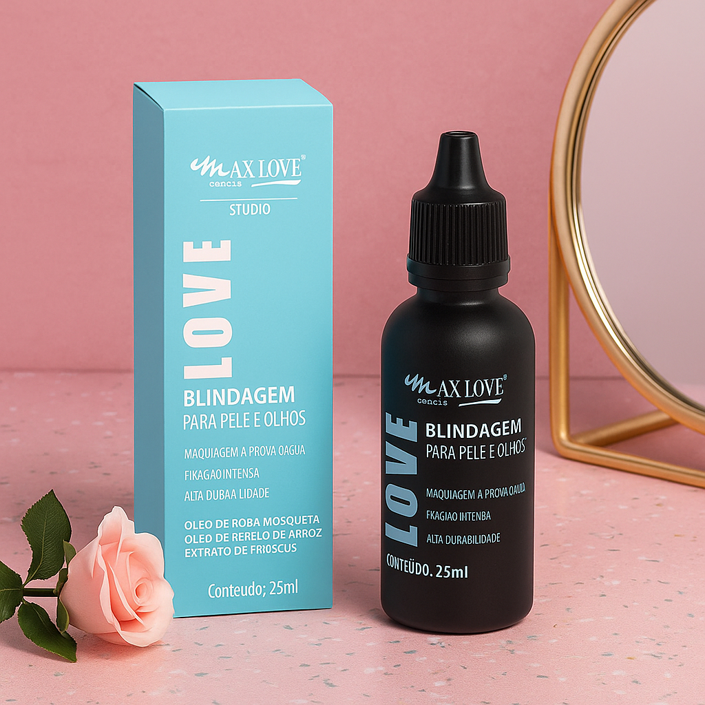 Blindagem para Pele e Olhos Max Love  Prolonga a Make e Hidrata