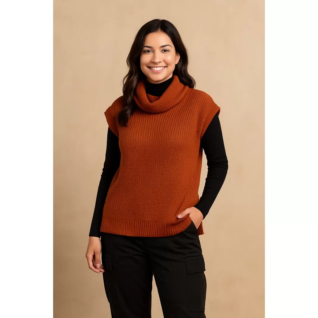 Tricot colete sem mangas regata inverno moda frio  para trabalho dia dia liso fashion