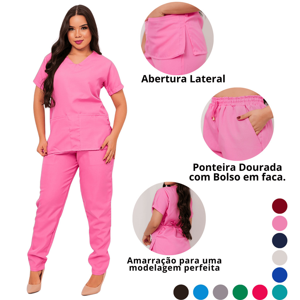 Pijama Cirúrgico Hospitalar Feminino Atacado Oxford