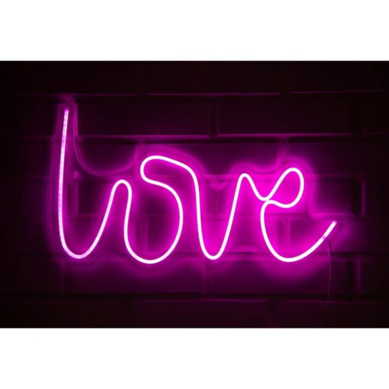 NEON LOVE (ROSADO/USB/35,5X61CM) com fonte