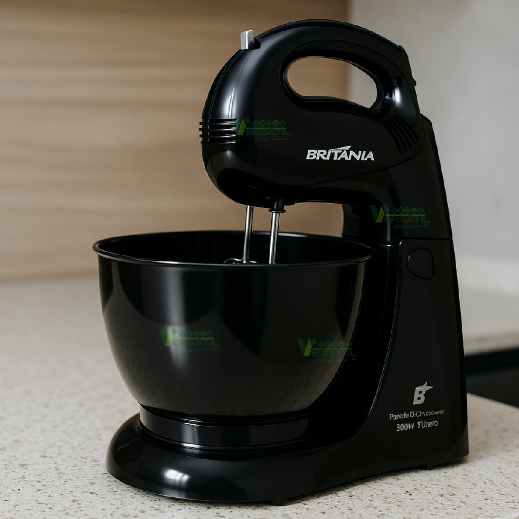 Batedeira Britânia 220v Pérola Double Bowl 4 Velocidades Grande 500w Preta Dupla Requintada Luxo Bat