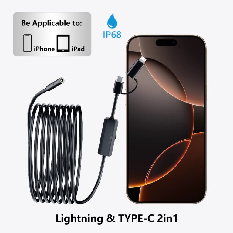 Câmera Endoscópica 2K 1440P Para iPhone 16 pro m
