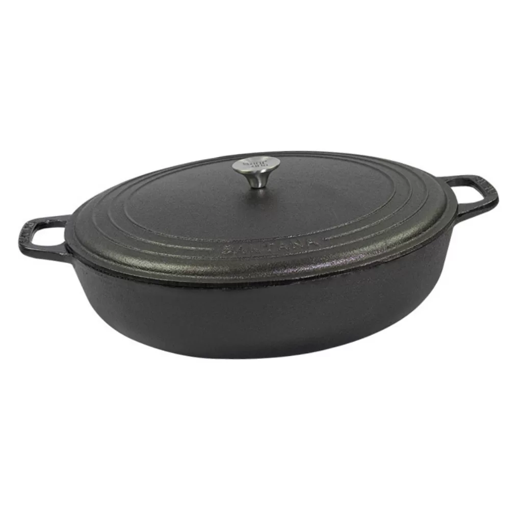 Panela Paella 36 cm Com Tampa de Ferro Fundido